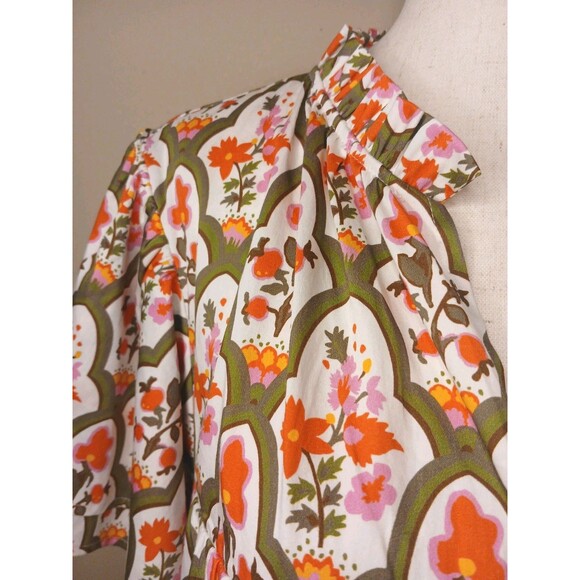 CROSBY by Mollie Burch Dress Sz XXL Floral Cotton Tiered Full A-line Tent Mini - Picture 4 of 16